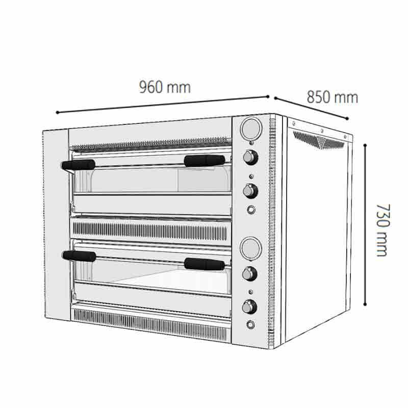 Venarro DYP-5+5 Pizza Fırını Elektrikli, Ø 250 mm x 5+5 - Görsel 2