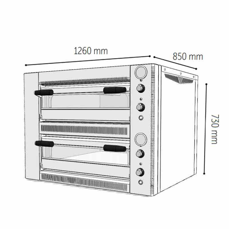 Venarro DYP-6+6 Pizza Fırını Elektrikli, Ø 300 mm x 6+6 - Görsel 2