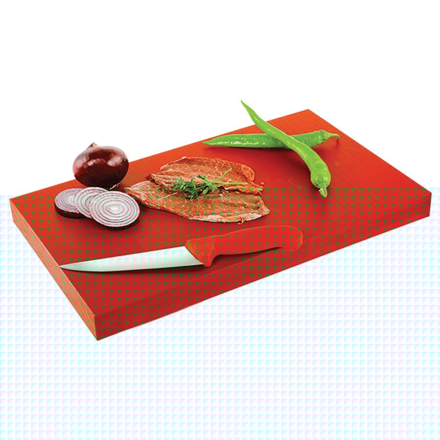 Yelkar Plastik Polietilen Doğrama Levhası, 60x40x4 cm (Kırmızı)