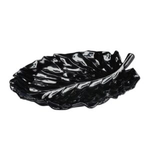 Zicco K-2700 Melamin Yaprak Model Teşhir Tabağı 31x24 cm Siyah