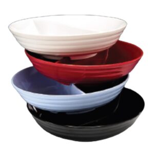 Zicco K-993-B Bölmeli Melamin Teşhir Tabağı 33.5x9 cm Siyah