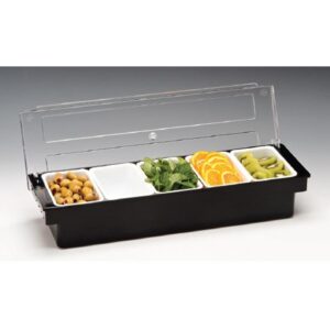 Zicco ZCP-306 Kapaklı Polikarbon Bar Konteyner, 6'lı, 50x16x9.5 cm, Siyah