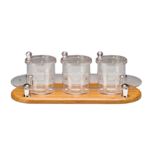 Zicco ZCP-576 Ahşap Altlı Polikarbon Sosluk Reçellik Baharatlık Standı 0.75 L 48x19 cm