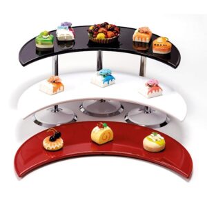 Zicco ZCP-701 Melamin Tepsili Teşhir Standı 3 Katlı 59x90x21 cm Siyah-Beyaz-Kırmızı